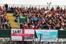 Circuit atmosphere - fans in the grandstand. Formula 1 World Championship, Rd 10, British Grand Prix, Silverstone,