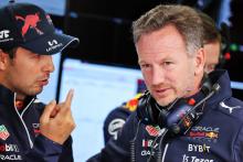 (L to R): Sergio Perez (MEX) Red Bull Racing and Christian Horner (GBR) Red Bull Racing Team Principal. Formula 1 World