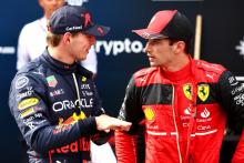 1st for Max Verstappen (NLD) Red Bull Racing with Charles Leclerc (MON) Ferrari F1-75. Formula 1 World Championship, Rd 11,