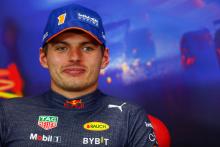 Max Verstappen (NLD) Red Bull Racing in the post race FIA Press Conference. Formula 1 World Championship, Rd 14, Belgian