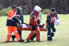 Jorge Navarro crash, Moto2 race, Australian MotoGP, 16 October