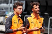 (L to R): Lando Norris (GBR) McLaren with team mate Daniel Ricciardo (AUS) McLaren. Formula 1 World Championship, Rd 20,