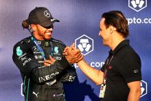 (L to R): Lewis Hamilton (GBR) Mercedes AMG F1 with Felipe Massa (BRA) FIA Drivers' Commission President in Sprint parc