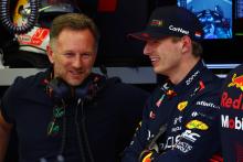 (L to R): Christian Horner (GBR) Red Bull Racing Team Principal with Max Verstappen (NLD) Red Bull Racing. Formula 1
