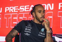 Lewis Hamilton (GBR) Mercedes AMG F1 in the FIA Press Conference. Formula 1 Testing, Sakhir, Bahrain, Day Three.
-