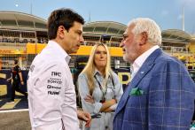 (L to R): Toto Wolff (GER) Mercedes AMG F1 Shareholder and Executive Director with Raquel Stroll (BRA) and her husband