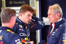 Max Verstappen (NLD) Red Bull Racing with Dr Helmut Marko (AUT) Red Bull Motorsport Consultant (Right) and Christian Horner