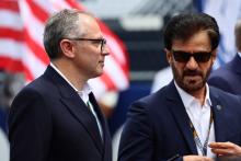 (L to R): Stefano Domenicali (ITA) Formula One President and CEO with Mohammed Bin Sulayem (UAE) FIA President on the