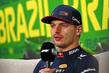 Max Verstappen (NLD) Red Bull Racing in the post race FIA Press Conference. Formula 1 World Championship, Rd 21, Brazilian