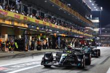Lewis Hamilton (GBR) Mercedes AMG F1 W14 leaves the pits. Formula 1 World Championship, Rd 23, Abu Dhabi Grand Prix, Yas