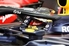 Max Verstappen (NLD) Red Bull Racing RB19 in qualifying parc ferme. Formula 1 World Championship, Rd 23, Abu Dhabi Grand