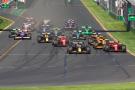 Max Verstappen leads at the start at the Australian GP