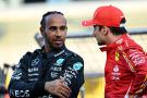 Lewis Hamilton with Charles Leclerc