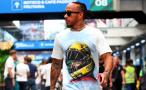 Lewis Hamilton wore an Ayrton Senna tribute t-shirt on Thursday 