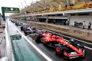 Cars leaving the pit lane