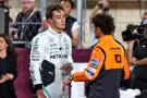 George Russell and Lando Norris in parc ferme 