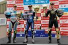 Thruxton, 2023, O'halloran , Podium, Race one, BSB, British Superbikes, Vickers, Nesbitt