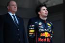 Race winner Sergio Perez (MEX) Red Bull Racing celebrates on the podium. Formula 1 World Championship, Rd 7, Monaco Grand