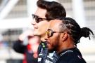 Lewis Hamilton (GBR) Mercedes AMG F1 and team mate George Russell (GBR) Mercedes AMG F1. Formula 1 Testing, Sakhir,