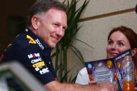Christian Horner (GBR) Red Bull Racing Team Principal with his wife Geri Horner (GBR) Singer. Formula 1 World