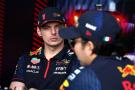 Max Verstappen (NLD) Red Bull Racing and team mate Sergio Perez (MEX) Red Bull Racing. Formula 1 World Championship, Rd 2,