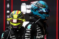 (L to R): Lewis Hamilton (GBR) Mercedes AMG F1 and George Russell (GBR) Mercedes AMG F1 in parc ferme. Formula 1 World