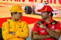 (L to R): Lando Norris (GBR) McLaren and Carlos Sainz Jr (ESP) Ferrari in the FIA Press Conference. Formula 1 World