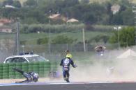 Remy Gardner and Dominique Aegerter crash, Superpole Race, Emilia-Romagna WorldSBK, 4 June