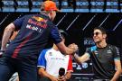 (L to R): Max Verstappen (NLD) Red Bull Racing and Esteban Ocon (FRA) Alpine F1 Team on the FanZone Stage. Formula 1 World