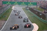 (L to R): Oscar Piastri (AUS) McLaren MCL60 and Charles Leclerc (MON) Ferrari SF-23 battle for position at the start of the