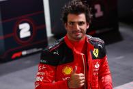 Carlos Sainz Jr (ESP) Ferrari celebrates his pole position in qualifying parc ferme. Formula 1 World Championship, Rd 16,