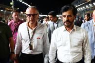 (L to R): Stefano Domenicali (ITA) Formula One President and CEO with Mohammed Bin Sulayem (UAE) FIA President on the