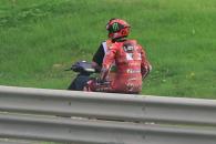 Francesco Bagnaia, after crash, MotoGP race, Indian MotoGP 24 September