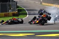 (L to R): Max Verstappen (NLD) Red Bull Racing RB19; Charles Leclerc (MON) Ferrari SF-23; and Sergio Perez (MEX) Red Bull