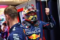 Max Verstappen (NLD) Red Bull Racing celebrates his pole position in the pits. Formula 1 World Championship, Rd 21,