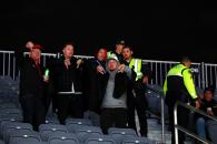 Fans show their displeasure as Police eject them from the grandstands fefore the start of FP2. Formula 1 World