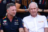 (L to R): Christian Horner (GBR) Red Bull Racing Team Principal and Dr Helmut Marko (AUT) Red Bull Motorsport Consultant at