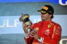 Carlos Sainz Jr (ESP) Ferrari celebrates his third position on the podium. Formula 1 World Championship, Rd 1, Bahrain