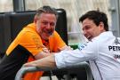 (L to R): Zak Brown (USA) McLaren Executive Director with Toto Wolff (GER) Mercedes AMG F1 Shareholder and Executive