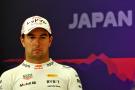 Sergio Perez (MEX) Red Bull Racing, in the post race FIA Press Conference. Formula 1 World Championship, Rd 4, Japanese