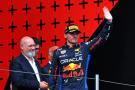 Race winner Max Verstappen (NLD) Red Bull Racing celebrates on the podium. Formula 1 World Championship, Rd 7, Emilia