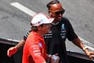 (L to R): Charles Leclerc (MON) Ferrari and Lewis Hamilton (GBR) Mercedes AMG F1 on the drivers' parade. Formula 1 World