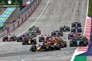 Max Verstappen (NLD) Red Bull Racing RB20 leads at the start of the race. Formula 1 World Championship, Rd 11, Austrian