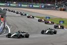 George Russell (GBR) Mercedes AMG F1 W15 leads at the start of the race. Formula 1 World Championship, Rd 12, British