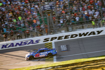 Bubba Wallace Wins at Kansas, More Playoff Drivers Crash